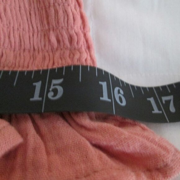 SOCIALITE Crinkled Smocked Mini Dress Size Large-Coral-NWT - Picture 14 of 16